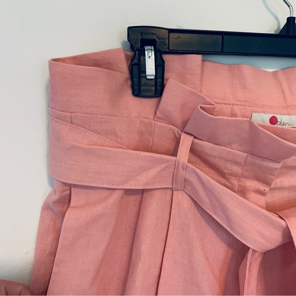 Boden St Ives Paperbag Shorts Belted Linen Cotton Blend NWT US Size 10 Preppy - Picture 4 of 15